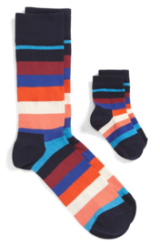 Matching socks maat 36-40 en 0-12maand in gift box - gestreept