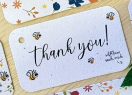 thank you - cadeaulabel (bloeiend)