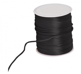 Silk cord - zwart, per meter