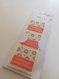 Stickers 'Hartelijk Gefeliciteerd' 6 stuks