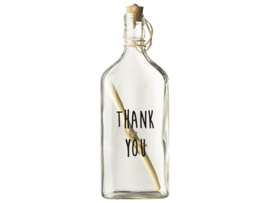 Boodschap in een fles 'thank you'