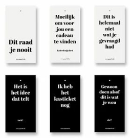 set van 6 eerlijke cadeaulabels