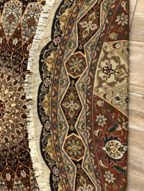 Rond Tabriz Tapijt met zijde