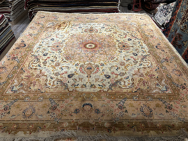 Vintage tabriz met zijde 250x250 cm
