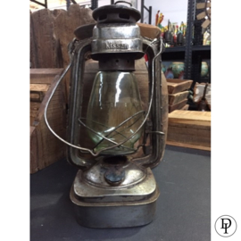 Zilver met roestkleurige olielamp oud uniek