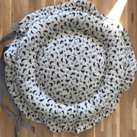 Mandje en/of kussen ster & maan & fleece doorsnede 40/65 cm