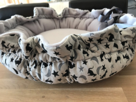 Mandje en/of kussen ster & maan & fleece doorsnede 40/65 cm