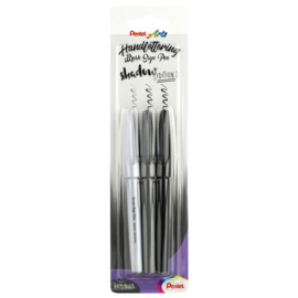 Brushpen Pentel Brush Sign Pen SES15C Shadow - set van 3