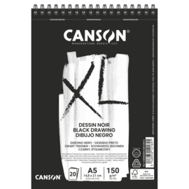 Canson XL Dessin Noir Schetsboek - 40 vellen zwart papier - A4