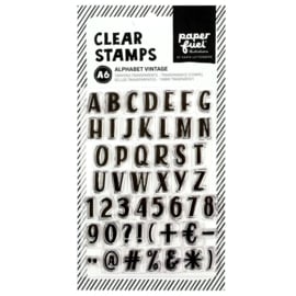Paperfuel Clear stamp alphabet vintage - set van 49