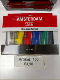 SUPER KOOPJE 103: Amsterdam Acrylics standard seeries 20ml - set van 6