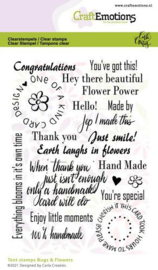 CraftEmotions clearstamps A6 - Bugs & flowers tekst - Carla Creaties