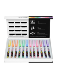 Karin Pigment DecoBrush Acrylmarkers  - set van 12 - Pastel Colors 