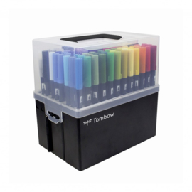 Tombow ABT Dual Brush Pen - Complete set met alle 108 kleuren - inclusief opbergbox