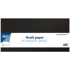 Joy Crafts Kraft papier kaarten 15 x 30,5 cm - 20 stuks - 300 gram - Zwart