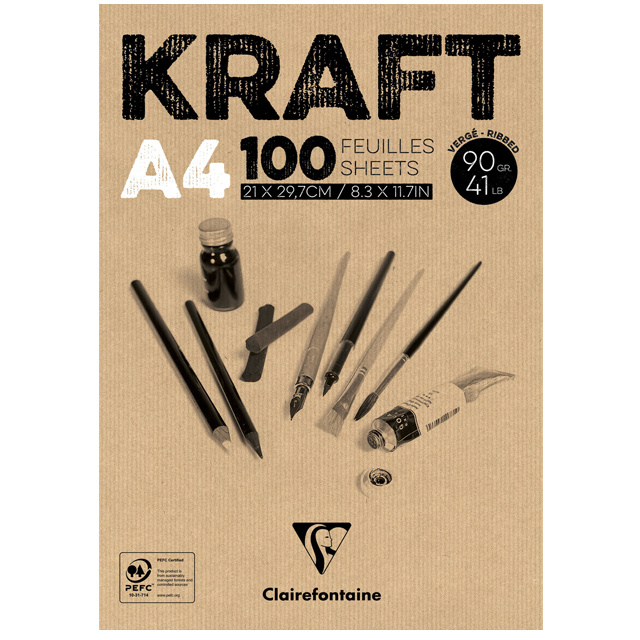 binnenvallen Indringing Nieuwjaar Clairefontaine Kraft A4 - 100 vellen - 90 gram - kraft papier | Kraft papier  | Handlettering doen we zo!