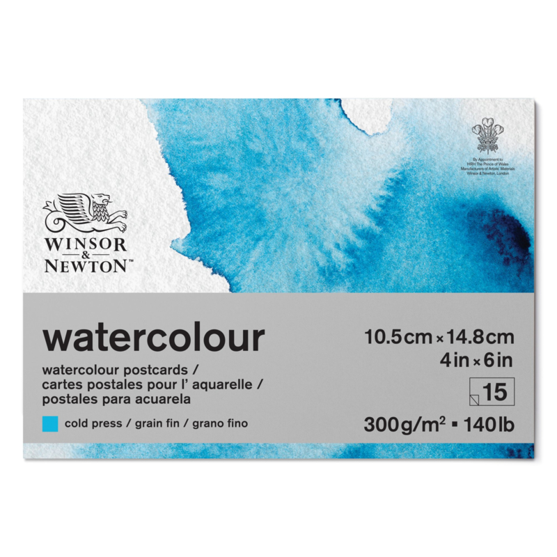 Winsor Newton Aquarelpapier Postkaarten A6 Cold Pressed 300 Grams 15 Vellen Winsor Newton Aquarelpapier Handlettering Doen We Zo