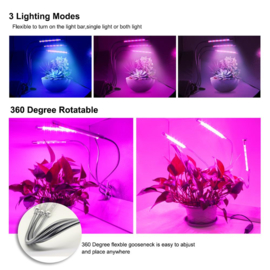 2 Armige Grow Groei Klemspot Bloeilamp 2 Lamps Kweeklamp LED Strip