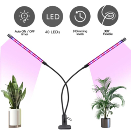 2 Armige Grow Groei Klemspot Bloeilamp 2 Lamps Kweeklamp LED Strip