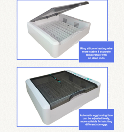 Broedmachine Smart & Flexibele Ei Capaciteit: 36 kippen/12 ganzen/25 eenden /56 duiven/80 kwartel met schouwlamp model 2024