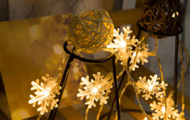 Led lampjes Kerst slinger Sneeuwvlok Design - 6 meter  40 lichtjes - Lichtketting - Lichtsnoer - Kerstverlichting - Sneeuwvlok