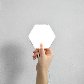 Hexagon Touch Creatieve Decoratieve Hexacon Wandlamp Warm Wit - DIY-Patroon, set van 6 stuks