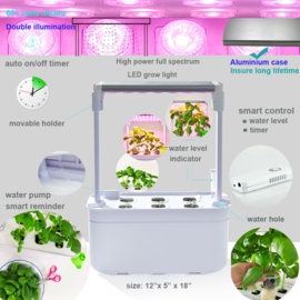 Plug & Grow - Smart Garden Medium 6 pots + Groeilicht - Hydroponic Systeem ACTIE!