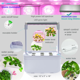 Verpakkingschade: Plug & Grow - Smart Garden Medium 6 pots + Groeilicht - Hydroponic Systeem ACTIE!