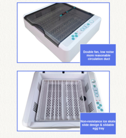 Verpakkingschade: Broedmachine Smart & Flexibele Ei Capaciteit: 36 kippen/12 ganzen/25 eenden /56 duiven/80 kwartel met schouwlamp