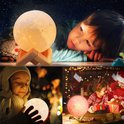 Maanlamp Warm Wit  + 16 Kleuren – Maan Lamp – Nachtlamp  – Tuinlamp - Draadloos – Moon lamp – USB oplaadbare - Maanlamp 3D Tafellamp -  16 Dimbare RGB Kleuren  - Maan Lampje - Nachtlampje