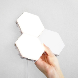 Hexagon Touch Creatieve Decoratieve Hexacon Wandlamp Warm Wit - DIY-Patroon, set van 6 stuks