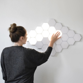 Verpakkingschade: Hexagon Touch Creatieve Decoratieve Wandlamp Warm Wit - Modulaire Verlichting, DIY-Patroon, set van 20 stuks
