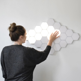 Hexagon Touch Creatieve Decoratieve Hexacon Wandlamp Warm Wit - Modulaire Verlichting, DIY-Patroon, set van 20 stuks