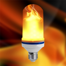 Set 2 Ledlampen met Vlameffect 4 standen - Vuurvlam Lamp -LED Flame Bulb - Kaars Effect Led Vlam Lamp