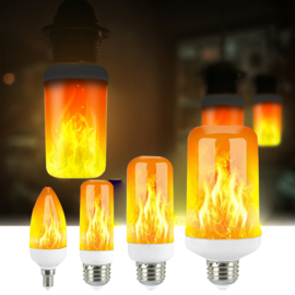 Set 2 Ledlampen met Vlameffect 2 standen - Vuurvlam Lamp -LED Flame Bulb - Kaars Effect Led Vlam Lamp