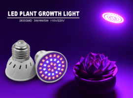 Set 5 Groeilamp  E27 28Watt - Growlight LED  interne koeling  72 small Leds model , energiezuinig