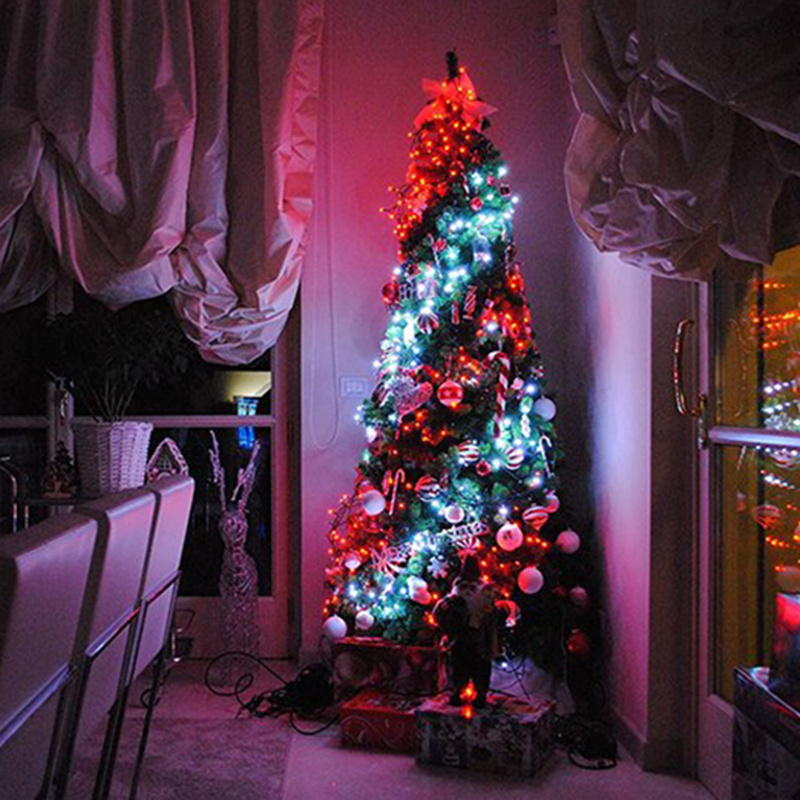 Interactieve Multi Colour met 200 lamps -Slimme Kerstboomverlichting Meter - RGB 16 Miljoen Kleuren | Kerstverlichting met Zonnepaneel en Slimme WiFi Buiten Stekkers | iBought.nl