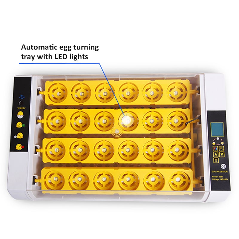 Broedmachine Automaat Energiezuinig 24 eieren  LED schouwlampjes model 2022