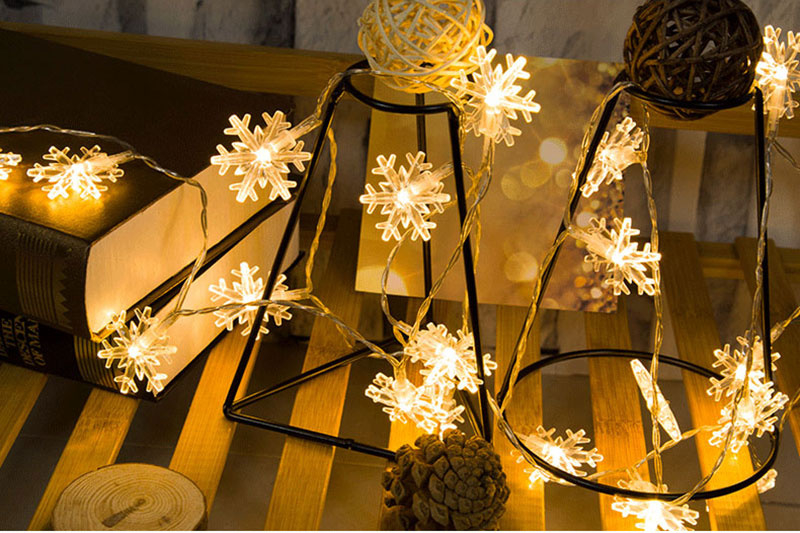 Led lampjes Kerst slinger Sneeuwvlok Design - 6 meter  40 lichtjes - Lichtketting - Lichtsnoer - Kerstverlichting - Sneeuwvlok