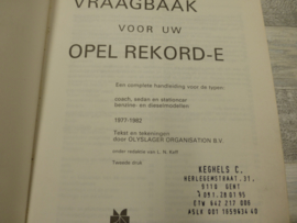 Vraagbaak Opel Rekord E 1977 - 1982