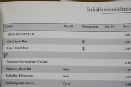 Opel accessoires boekje (Astra, Calibra, Corsa, Kadett, Omega, Senator, Vectra).