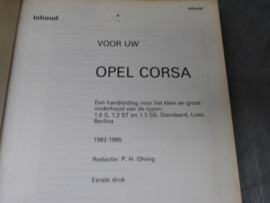 Vraagbaak Opel Corsa A 1.0S, 1.2ST, 1.3SB (1982 - 1985)