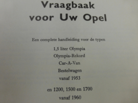 Vraagbaak Opel Olympia Rekord 1953 - 1962