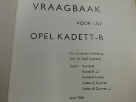 Vraagbaak Opel Kadett B vanaf 1965
