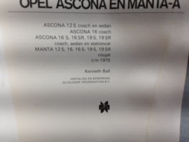 Opel Ascona en Manta A, Leer 'm kennen. Uitgave 1976.