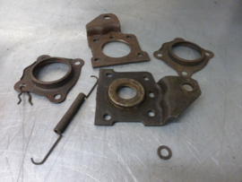Anchor plate, left and right, with brake shoes, Opel, from the 60's