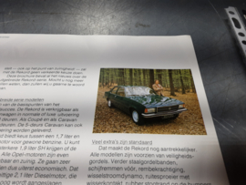 Opel Rekord D folder, Nederlandstalig.