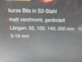 Welzh 30 Bit-Satz, matt verchromt.