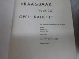 Vraagbaak Opel Kadett A vanaf 1962