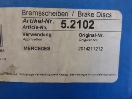 Remschijven Mercedes 190D. Nieuw.